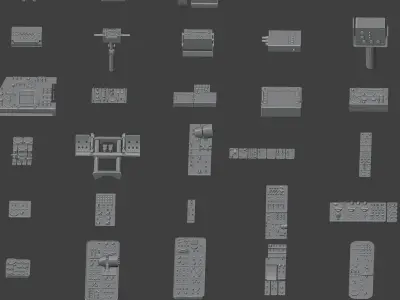 Control Panel Kitbash Pack 3D model