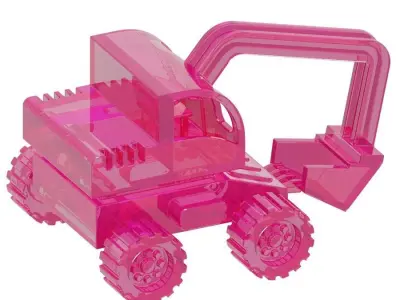 Transparent Excavator Toy 3D model