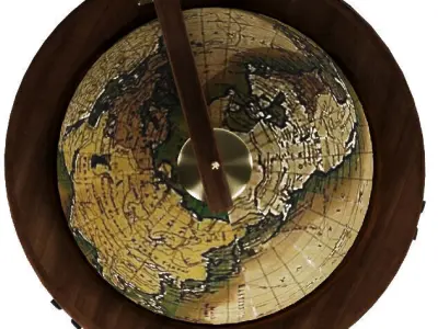  Vintage Globe Bar Cart 3D model