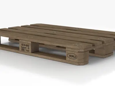 Wooden Pallet T2 Low-poly 3D model