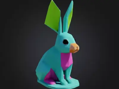 Low-Poly Geometric Rabbit  3D Decorative Model Free 3D print model