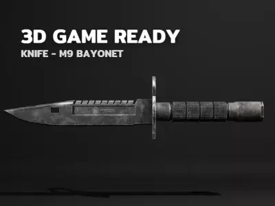 Game Ready -M9 Bayonet Low-poly 3D model