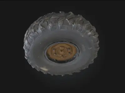 Rugged Wheel  Heavy-Duty Tire Model for Off Road 3D model
