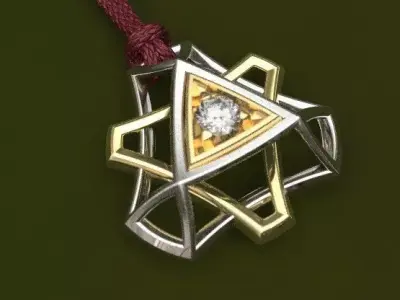 Go diamond pendant - original 3D print model