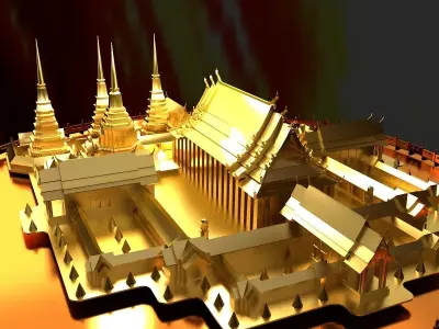 Chinese temple 3D model buy