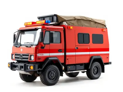 Tactical Emergency Response Truck Model Pack Low-poly 3D model