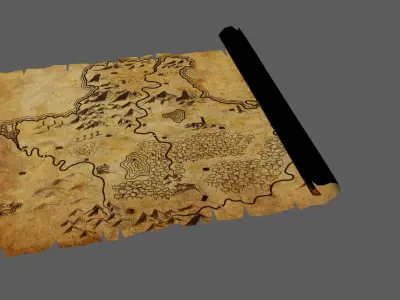 3D rigged map Low-poly 3D model