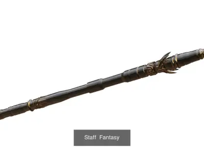 Staff Collection skull with chains hanging from it 3D Model Pack