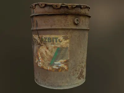 Old rusty oil barrel can Low poly 3D model Low-poly 3D model