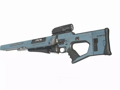 Future sci-fi weapon sniper rifle 3D model
