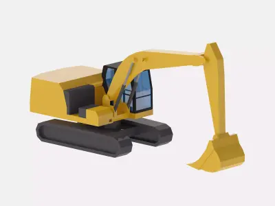 Excavator Construction 323 Simplified Low-poly 3D model