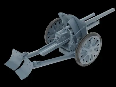 Artillery and cannons Low-poly 3D model