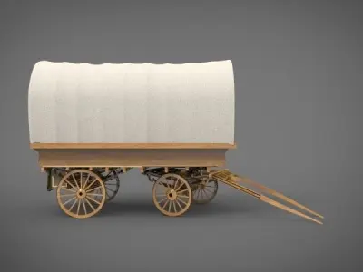 fantasy caravan cart 3D model