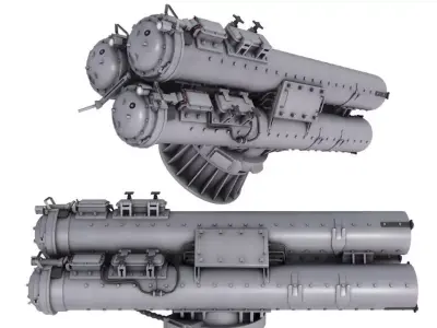 Mk-32 Surface Vessel Torpedo Tubes 3D model
