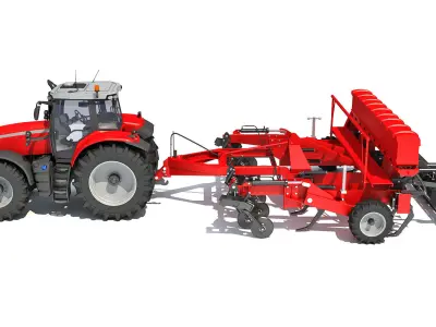 Tractor with Seed Drill 3D model order