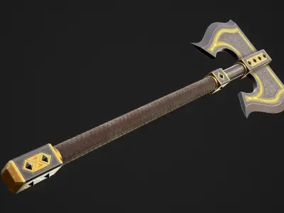 Fantasy Axe 1D Low-poly 3D model