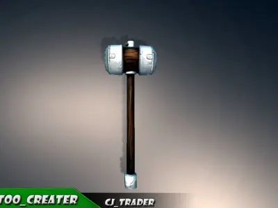 Modern Fantasy Mace Lowpoly 3d model Low-poly 3D model