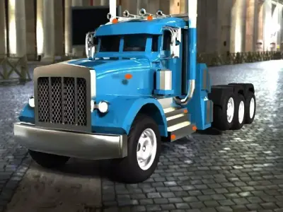 Peterbilt 389 Heavy Haul   Stylized Truck 3D Model Low-poly 3D model