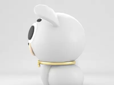 dog 3d cartoon Low-poly 3D model