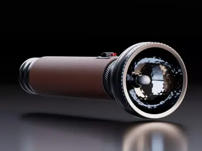 Realistic Vintage Flashlight Low-poly 3D model