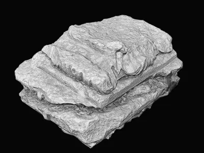 ancient greek ruins column base part PBR photogrammetry Low-poly 3D model
