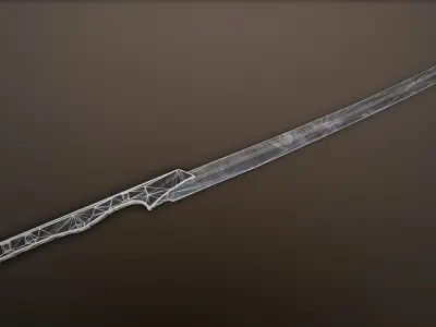 Post-Apocalyptic Nodachi Low-poly 3D model