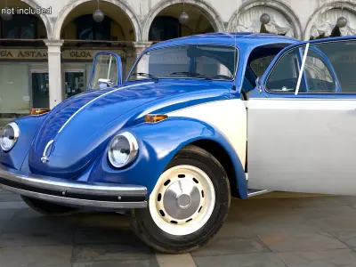 Iconic Volkswagen Beetle Rigged 3D model