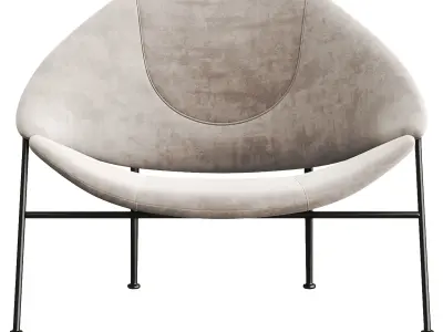 GLIDER Fabric armchair 3D model