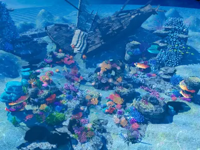 Cartoon Underwater Scene 3D model buy