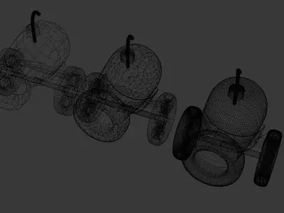 Field cannon Low-poly 3D model