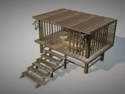 GOKTURK WOLF HOUSE Free 3D model