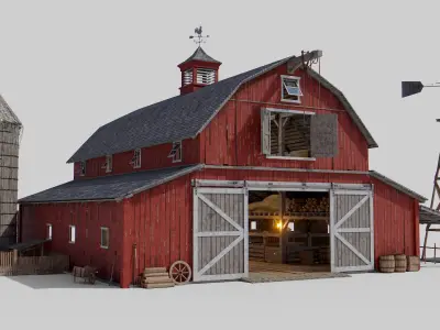 Old Hybrid Barn Collection 3D model