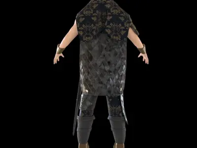 medieval character  knight armor sword  warrior Low-poly 3D model