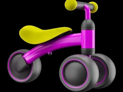 Three Wheel Children Balance Bikes Scooter 3D model