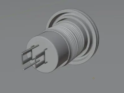 plug model metal switch with knob 3D model