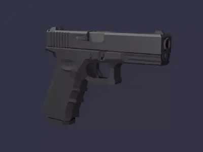 Glock-18 C lowpoly stylized Low-poly 3D model