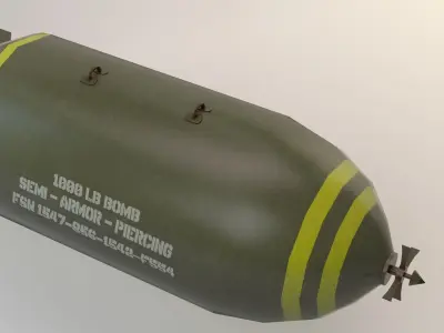 Lowpoly Bomb military Low-poly 3D model