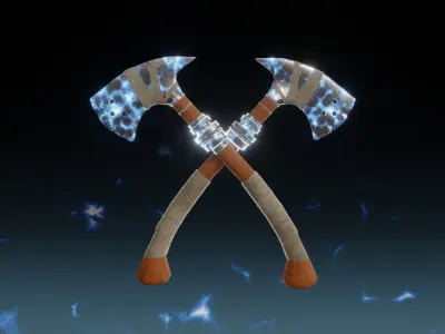 Lightning Axe - Elemental Axe - Model 01 Low-poly 3D model