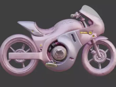 Aesthetic Sci-Fi Motorcycle 3D Model Low-poly 3D model