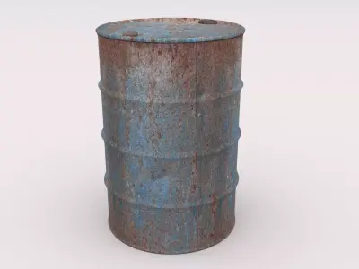 Old Industrial Barrel 01 3D model