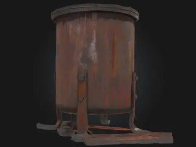 Rusty Barrel Grill  Weathered Charm for Outdoor Cooking Scenes 3D model