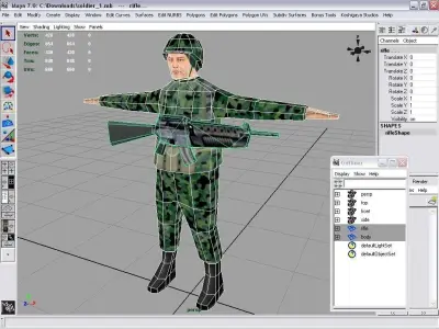 soldier 1 in camouflage uniform Free low-poly 3D model