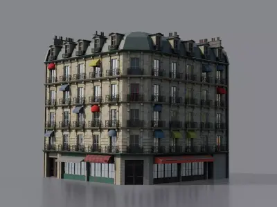 European Building Low-poly 3D model