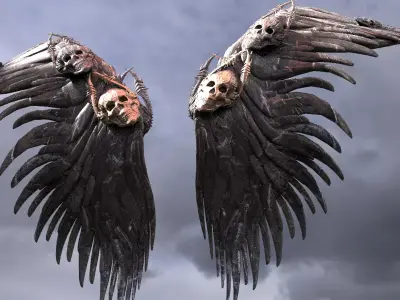 Dark Death Scythe Wings 4 3D model