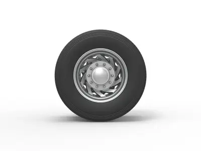 Rear custom wheel of semi truck Version 24 Scale 1 to 25 3D print model