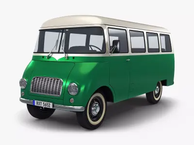 Generic Retro Passenger Van v 2 3D model