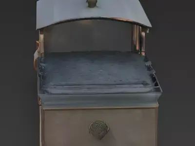 Realistic Steampunk Steam Locomotive 3D Model Low-poly 3D model