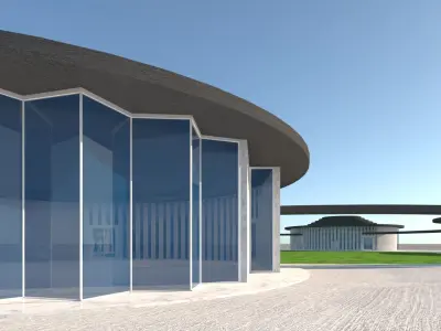 exhibition 5 halls  exterior-interior 3D model