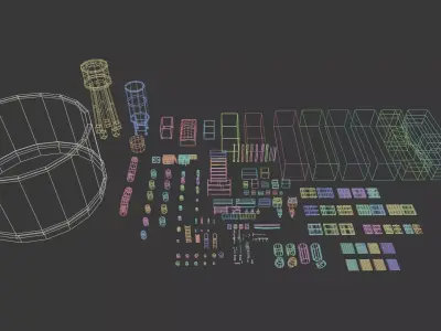 PSX Low Poly Storage and Construction Pack Low-poly 3D model