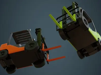 Forklift 1A Low-poly 3D model